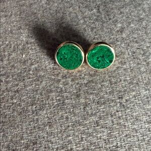 Sole Society Green and Gold Stud Earrings